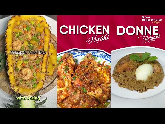 Geek Robocook:Delicious meals made easy! Try our Pineapple Prawn Rice, Chicken Karahi & more.