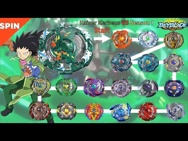 Beyblade Burst Kaiser Kerbeus VS ALL Season 1 marathon battle 베이블레이드 버스트 카이저 케르베우스 VS 시즌1 마라톤 배틀