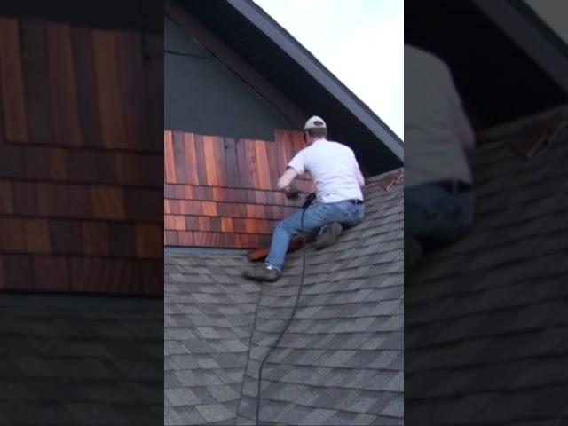 Installing Cedar Shingles On A Roof Gable!