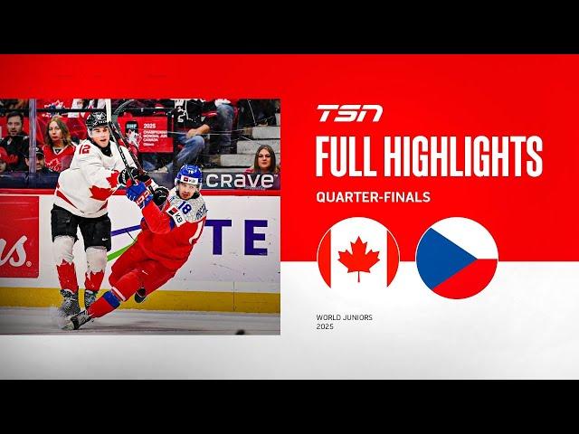 2025 World Junior Championship Quarterfinal Highlights: Czechia vs. Canada