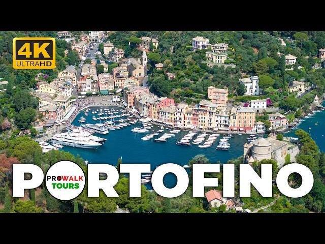 Portofino, Italy Walking Tour - 4K 60fps with Captions - Italian Riviera