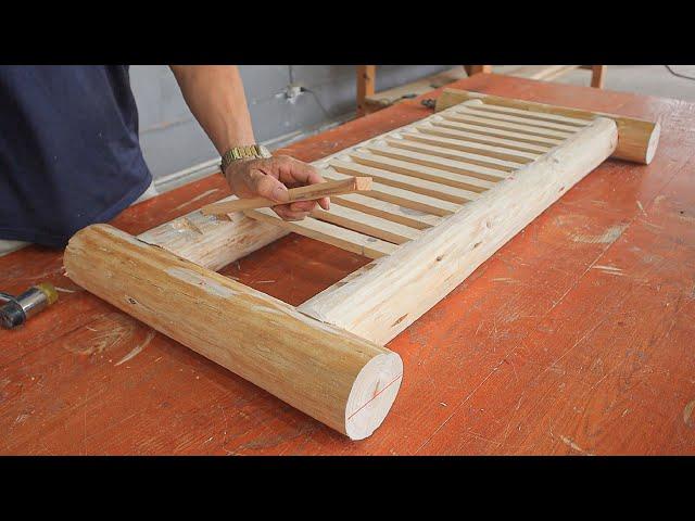 Great Project Combining Monolithic Wood And Wood Strips // Easy And Unique Outdoor Table Building