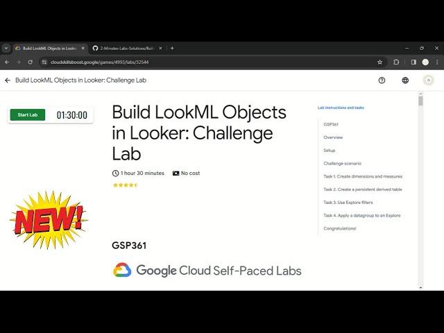 Build LookML Objects in Looker: Challenge Lab | #qwiklabs | #GSP361