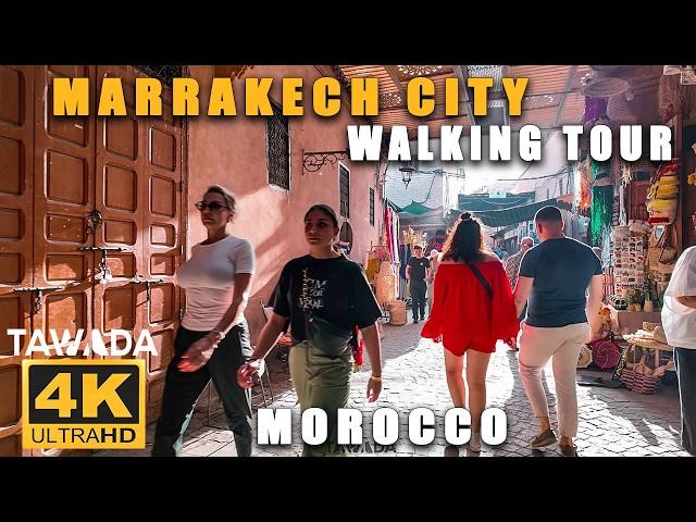 Marrakech city walking journey (4K UHD) Morocco