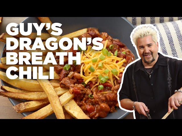 Guy Fieri's DRAGON'S Breath Chili with French FRIES | Guy's Big Bite | Food Network