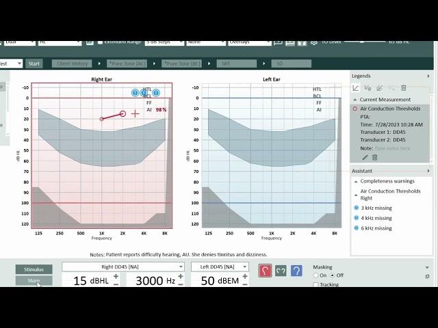 Performing Pure-tone Audiometry in Auditdata Measure