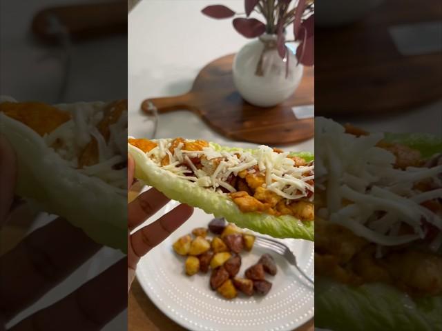 Lettuce chicken boat with air fried potatoes 