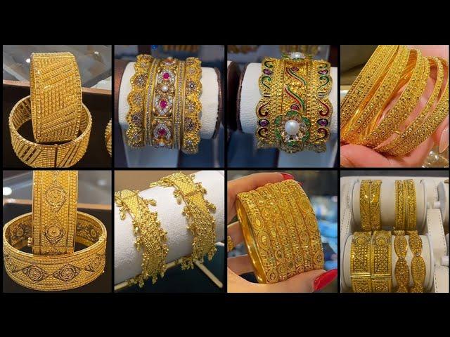 gold bangles designs/gold  kangan collection/New Gold bangles designs 2024/22kt gold kangan