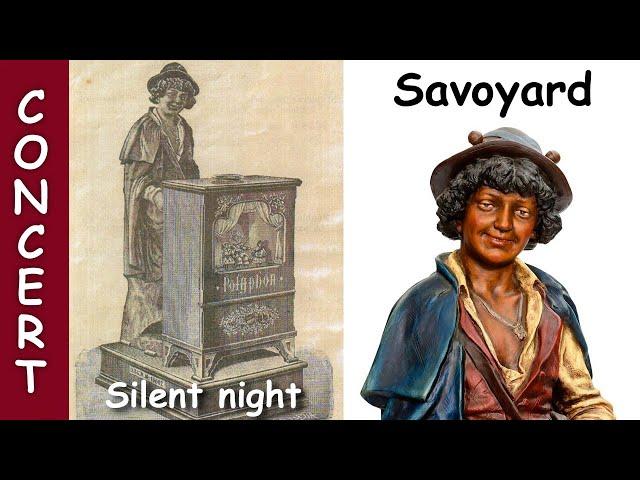 Concert of the savoyard automaton by Polyphon with music box and monkey automata - Silent night