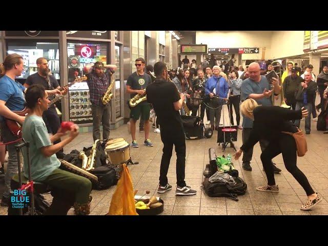 NYC Subway Music  Jazz & Soul Band Awesome Musicians  Alex LoDico Ensemble - @ Times Square 42 St