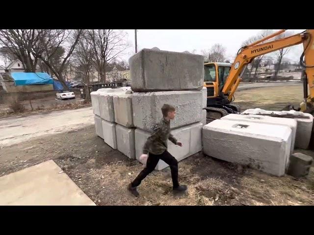 Little Shane showing off his parkour skills