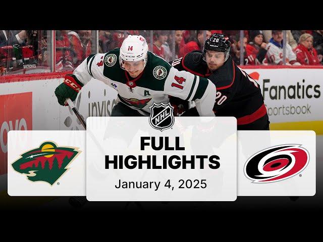 NHL Highlights | Wild vs. Hurricanes - January 04, 2025