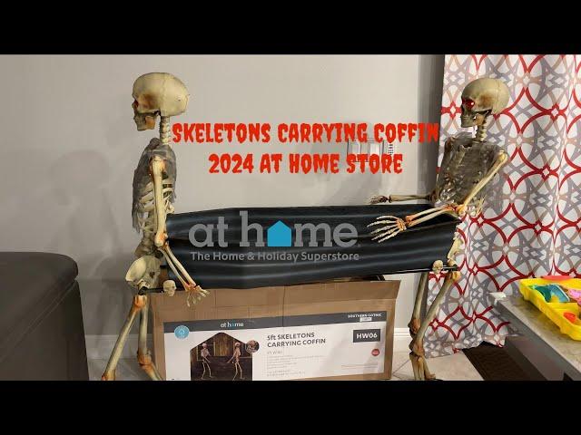 Skeletons Carrying Coffin 2024 At Home Store Halloween Prop Southern Gothic