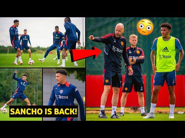  Jadon Sancho has returned to training with Man United under Erik ten Hag 