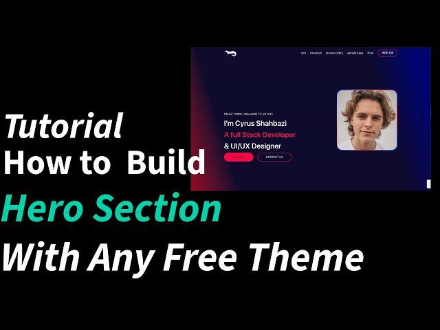Tutorial for Beginners How to Make a Cool Hero Section