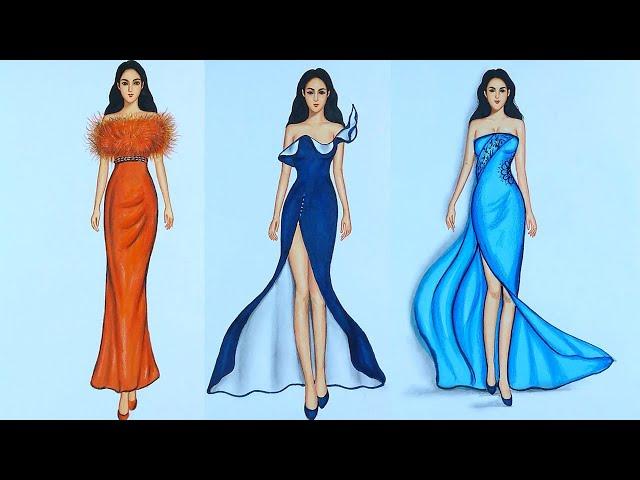 Fashion illustration compilation (speed drawing)