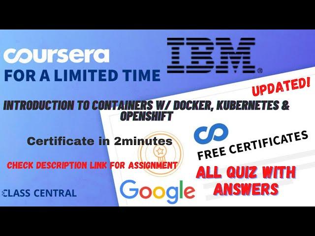 Introduction to Containers w Docker Kubernetes  OpenShift,(week1-5) All Quiz Answers.#coursera #quiz