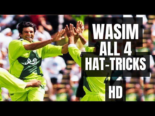 Wasim Akram All Four Hatricks in ODI and Test Cricket | HD | Best Reverse Swing Fast Bowling