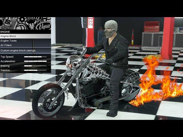 GTA 5 - Past DLC Vehicle Customization - LCC Sanctus (Ghost Rider Bike)