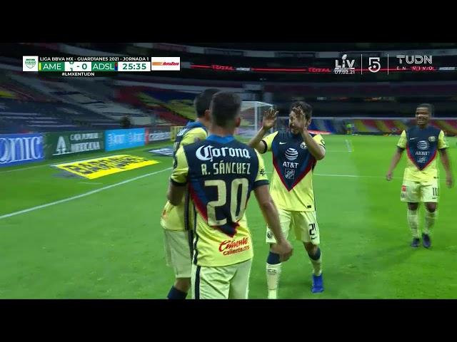 Gol de M. Lainez | América 1 - 0 San Luis | Liga BBVA MX - Guard1anes 2021 - Jornada 1