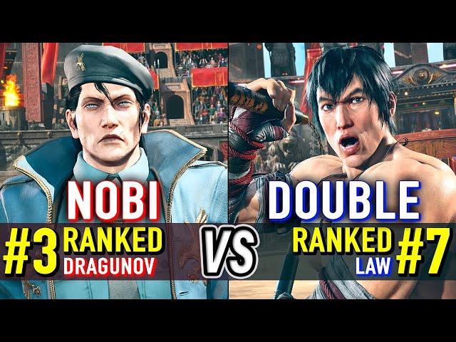 T8  NOBI (#3 Ranked Dragunov) vs DOUBLE (#7 Ranked Law)  Tekken 8 High Level Gameplay