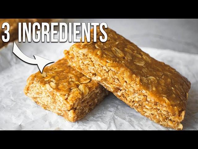 ONLY 3 Ingredients | NO BAKE Oatmeal Bars