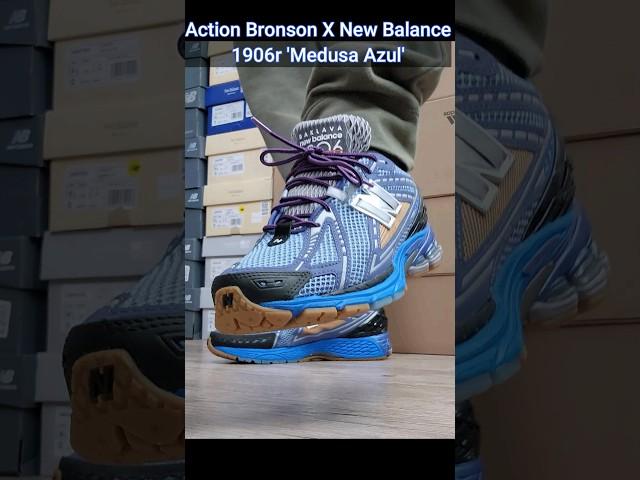 Action Bronson X New Balance 1906r 'Medusa Azul' Baklava Sneaker On Feet