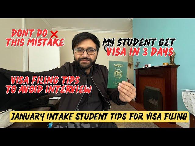 Good News | My student get visa in 3 days | visa filling tips for January intake to avoid interview