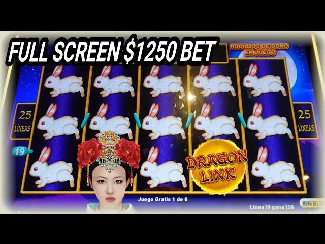 Omg! Biggest Full Screen with Rabbits at High Bet $1250 in Dragon Link Slot