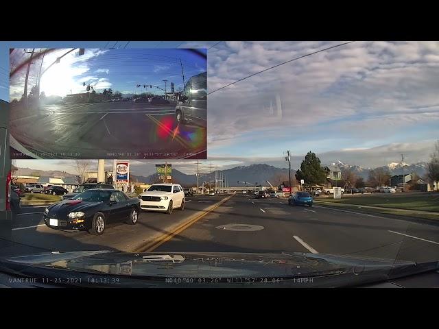 Inattentive driver in red minivan nearly causes crash on 11/26/2021