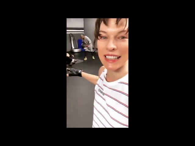 Milla Jovovich - Instagram workout part 1 (March 22, 2019)