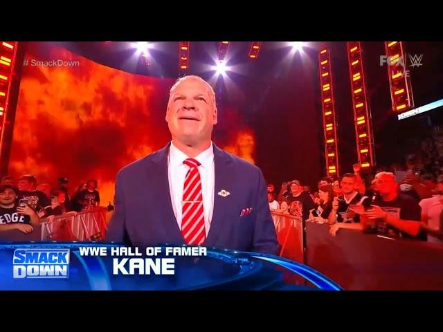 Mayor Kane entrance on smackdown with corner PYRO