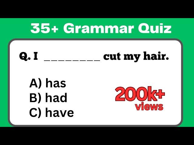 Mixed English Grammar Test l 35+ English Grammar Quiz  #grammarquiz