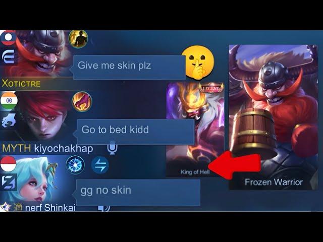 FRANCO “ NO SKIN” PRANK IN EPIC RANK  ( OPEN MIC ) NO ONE EXPECT THAT ~ MOBILE LEGENDS