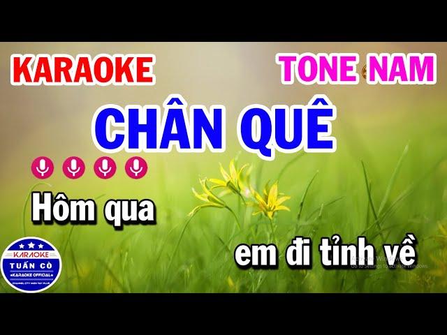 Karaoke Chân Quê Tone Nam G#m || Nhạc Sống Cha Cha Hay