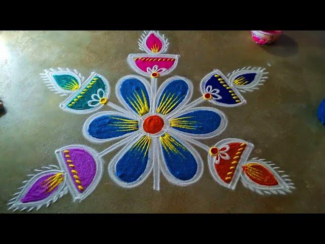 Newyear diyamuggulu villakudesigns 3*2 Pongal special bhoki flowers kolam margazhi kolangal