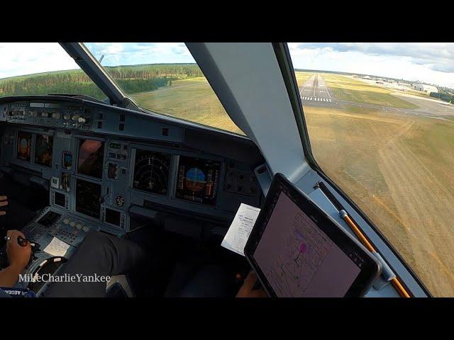 Airbus A320 landing in Windy RIGA (Cockpit View)