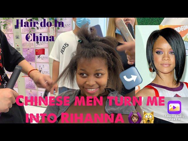 BLACK GIRL GETS HAIR DONE IN CHINA‍️|success? #livinginchina #rihanna #china #blackinchina