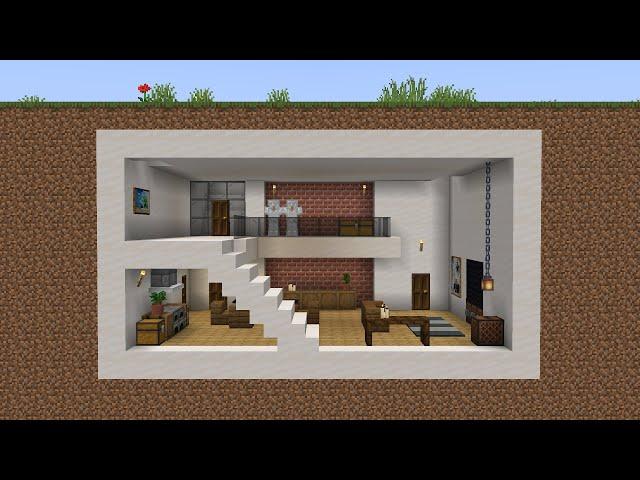 Minecraft - How to build a Modern Underground Base House 2