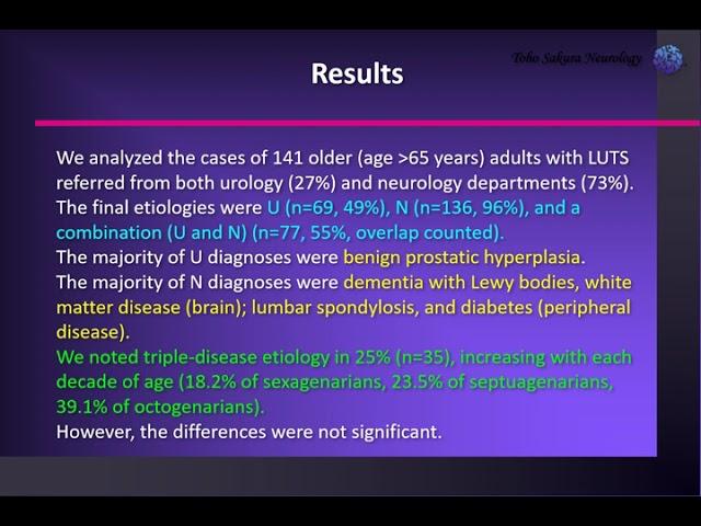 #22852 Triple-disease etiology is common for LUTS in octogenarians: A neuro-urological approach