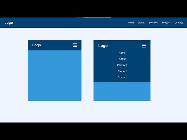 How to create responsive navigation bar with HTML CSS And JavaScript