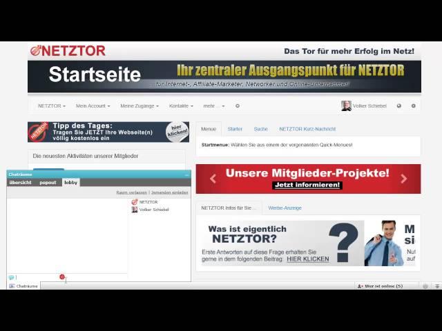 NETZTOR jetzt mit CHAT Funktion und Live Chat Räumen - interaktiver Service und Kontakte