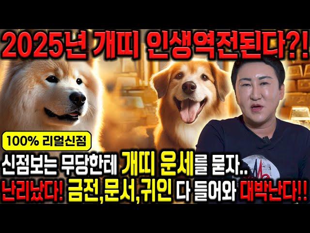 2025년 을사년 개띠운세2025년 인생역전된다?! 2025년 금전,귀인,문서운 한번에 다 들어온다! 개띠 대운받고 대박나봅시다~ 58년생 70년생 82년생 94년생 개띠 운세