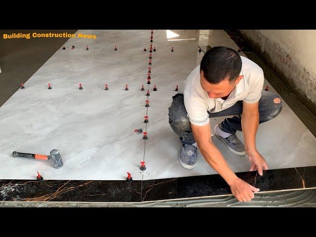 Ceramic Tile Living Room Floor Construction Project | Professional Ceramic Tile Installation Skills