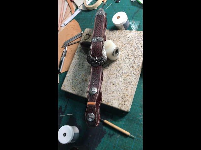 Leather carving belt