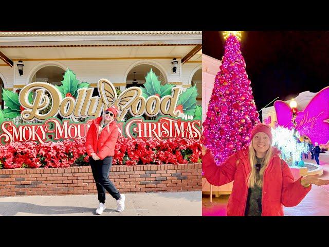 Our First Dollywood Smoky Mountain Christmas! Festive Train, Shows, Carolers & Food Challenges