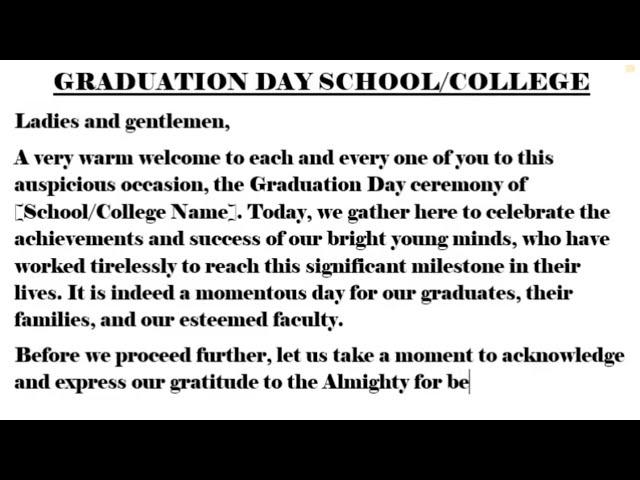 #Graduation day anchoring script