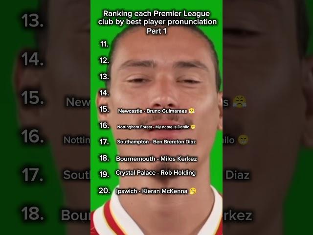 Ranking each Premier League club by best player pronunciation #shorts #football #premierleague Part1