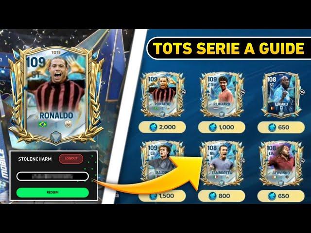 2000 SHARD FREE 109 OVR RONALDO  & NEW REDEEM CODE!! TOTS SERIE A EVENT GUIDE FC MOBILE 25!