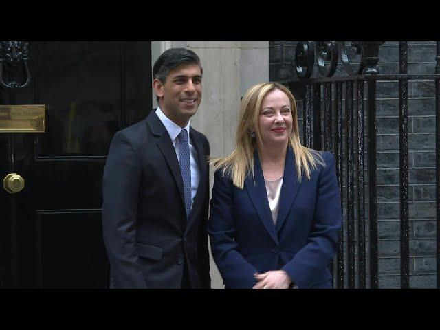 Italian PM Meloni meets British PM Sunak at Downing Street | AFP